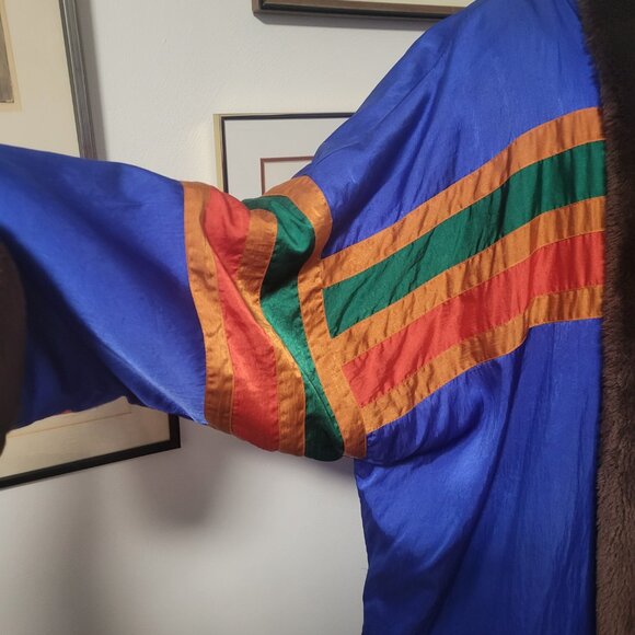 Vintage Plus 80's Oversized Reversible Faux Fur and Acetate Raincoat/Winter Coat - Picture 4 of 10